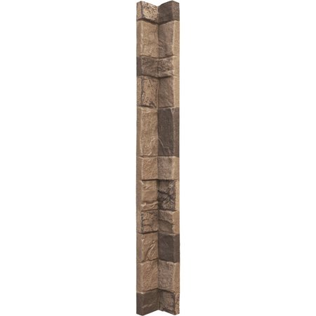EKENA MILLWORK 3"W x 3"D x 48"H Universal Inside Corner for StoneWall Faux Stone Siding Panels, Smokey Ridge PNUIC03X48SR